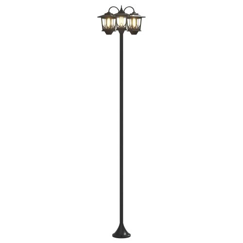 Lampa sa tri glave Crna 16 x 16 x 187 cm Aluminij i ABS - Sjenilo s uzorkom (bez posude) Cijena
