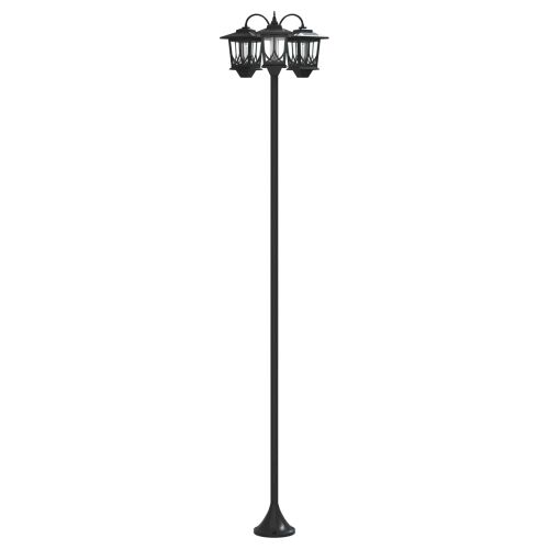 Lampa sa tri glave Crna 16 x 16 x 187 cm Aluminij i ABS - Sjenilo s uzorkom (bez posude) Cijena