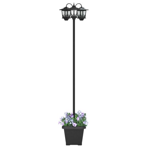 Lampa sa tri glave Crna 32 x 32 x 188 cm Aluminij i ABS - Šablonirana sjenila (s posudom) Cijena