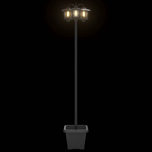 Lampa sa tri glave Crna 32 x 32 x 188 cm Aluminij i ABS - Šablonirana sjenila (s posudom) Cijena