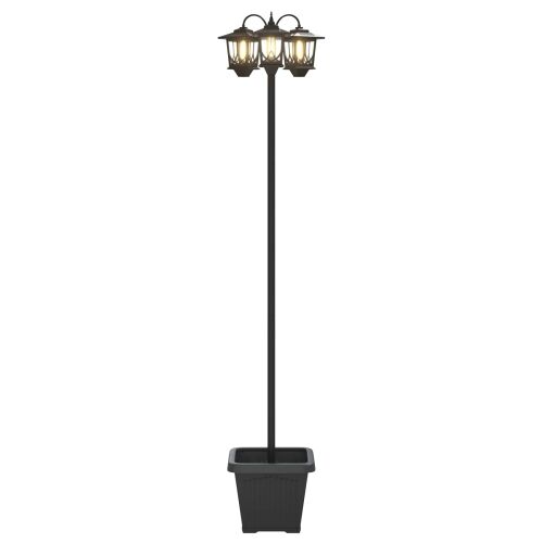 Lampa sa tri glave Crna 32 x 32 x 188 cm Aluminij i ABS - Šablonirana sjenila (s posudom) Cijena
