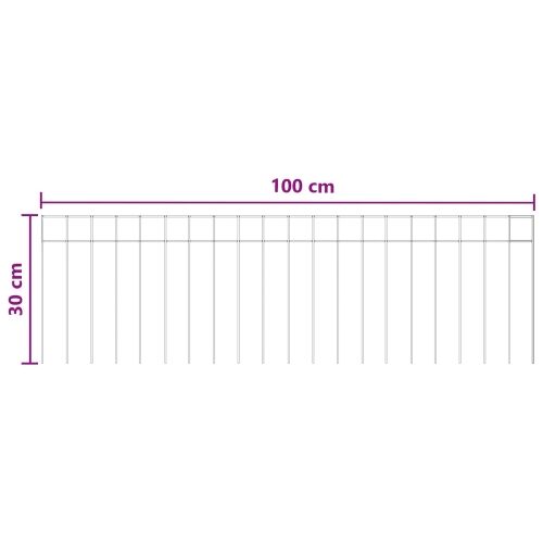 Panel vrtne ograde 48 kom. 100 x 30 cm Pocinčani čelik Srebrna - 100 cm 48 5 x 5 cm Cijena
