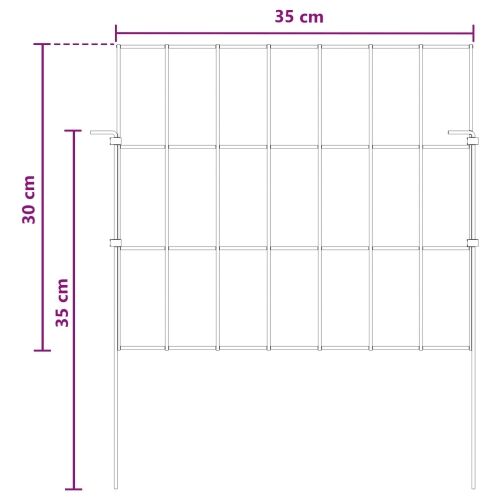 Ograda za vrt s kolčićima 48 kom. 35 x 30 cm Pocinčani čelik - 35 x 30 cm 48 Cijena