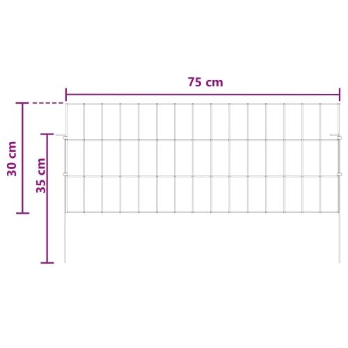 Ograda za vrt s kolčićima 48 kom. 75 x 30 cm Pocinčani čelik - 75 x 30 cm 48 Cijena