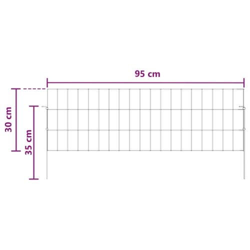 Ograda za vrt s kolčićima 24 kom. 95 x 30 cm Pocinčani čelik - 95 x 30 cm 24 Cijena