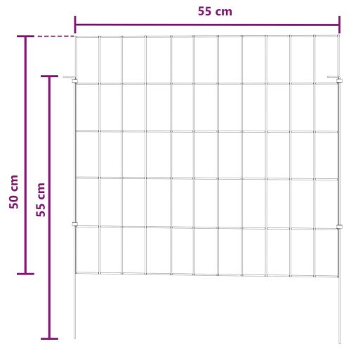 Ograda za vrt s kolčićima 24 kom. 55 x 50 cm Pocinčani čelik - 55 x 50 cm 24 Cijena