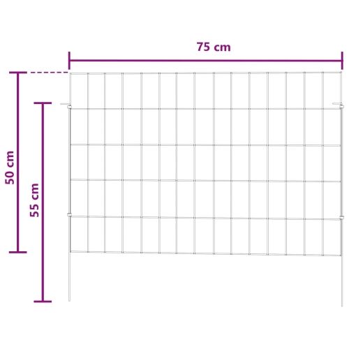 Ograda za vrt s kolčićima 12 kom. 75 x 50 cm Pocinčani čelik - 75 x 50 cm 12 Cijena