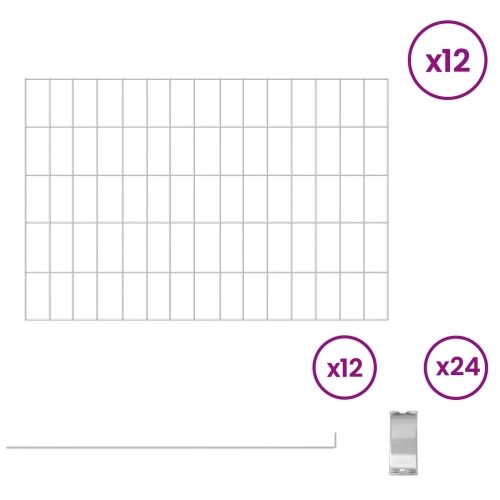 Ograda za vrt s kolčićima 12 kom. 75 x 50 cm Pocinčani čelik - 75 x 50 cm 12 Cijena