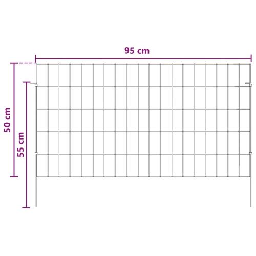 Ograda za vrt s kolčićima 24 kom. 95 x 50 cm Pocinčani čelik - 95 x 50 cm 24 Cijena