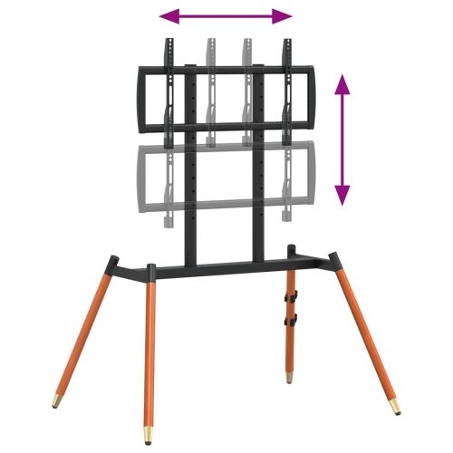 Stalak za TV na stalku za 37-86 Inch Screen Max VESA 400x600mm - Crna i tamna orahova boja u spreju s 4 noge (kompaktne vertikal Cijena