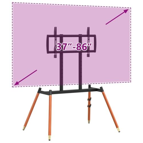 Stalak za TV na stalku za 37-86 Inch Screen Max VESA 400x600mm - Crna i tamna orahova boja u spreju s 4 noge (kompaktne vertikal Cijena