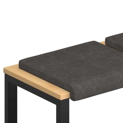 Jastučić za klupu 2 kom. Umjetna koža Crna Dubina 35 cm - Crna 2 Cijena