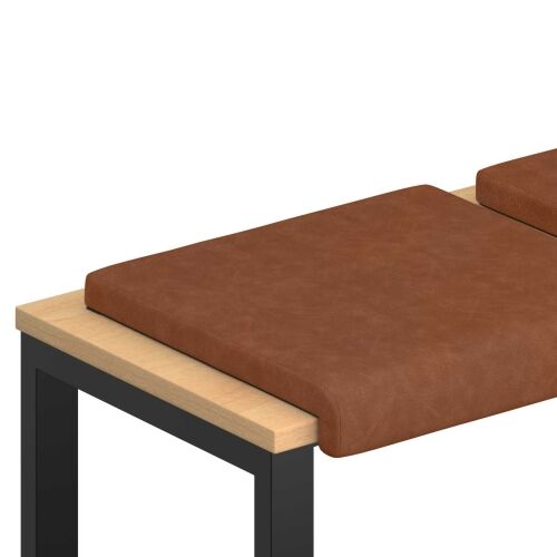 Jastučić za klupu 2 kom. Umjetna koža Smeđa Dubina 35 cm - Smeđa 2 Cijena