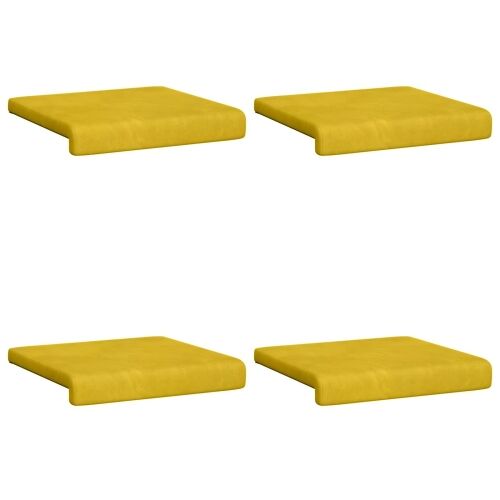 Jastučić za klupu 4 kom. Baršun Žuta Dubina 35 cm - Žuta 4 Cijena