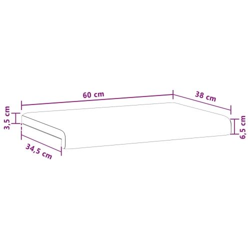 Jastučić za klupu Baršun Tamnosiva Dubina 35 cm - Tamnosiva 60 x 38 x 6,5 cm Cijena