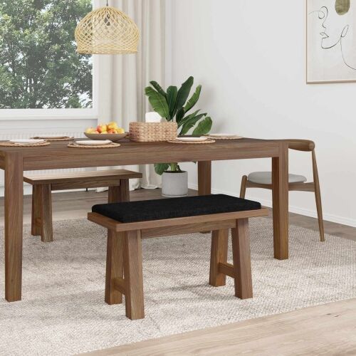 Jastučić za klupu Tkanina Crna Dubina 35 cm - Crna 80 x 38 x 6,5 cm Cijena