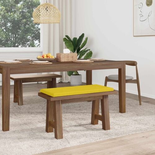 Jastučić za klupu Tkanina Svijetlo žuta Dubina 35 cm - Svjetložuta 80 x 38 x 6,5 cm Cijena