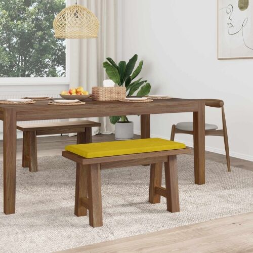 Jastučić za klupu Baršun Žuta Dubina 35 cm - Žuta 80 x 38 x 6,5 cm Cijena