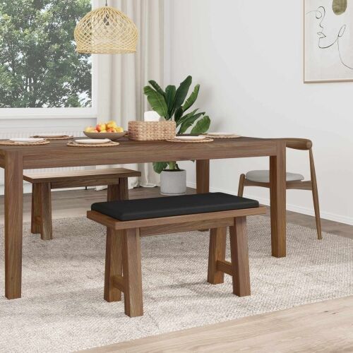 Jastučić za klupu Umjetna koža Crna Dubina 35 cm - Crna 80 x 38 x 6,5 cm Cijena