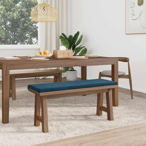 Jastučić za klupu Baršun Plava Dubina 35 cm - Plava 110 x 38 x 6,5 cm Cijena