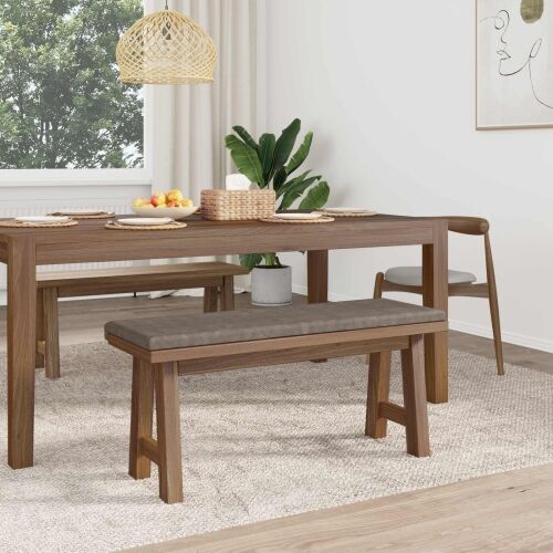 Jastučić za klupu Umjetna koža Siva Dubina 35 cm - Siva 110 x 38 x 6,5 cm Cijena