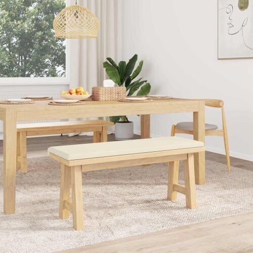 Jastučić za klupu Teksturirani baršun Krem Dubina 35 cm - Krem 110 x 38 x 6,5 cm Cijena