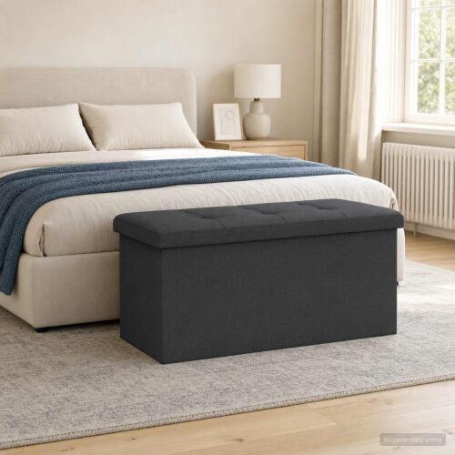 Sklopiva klupa za pohranu Tamnosiva 180 kg 80 L 77 x 38 x 38 cm - Tamnosiva 77 x 38 x 38 cm Cijena
