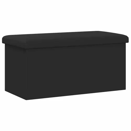 Sklopiva klupa za pohranu Crna 180 kg 80 L 77 x 38 x 38 cm PVC - Crna 77 x 38 x 38 cm Cijena