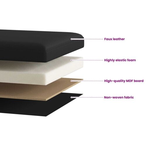 Sklopiva klupa za pohranu Crna 180 kg 80 L 77 x 38 x 38 cm PVC - Crna 77 x 38 x 38 cm Cijena