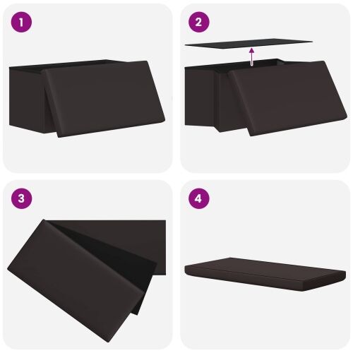 Sklopiva klupa za pohranu Smeđa 180 kg 80 L 77 x 38 x 38 cm PVC - Smeđa 77 x 38 x 38 cm Cijena