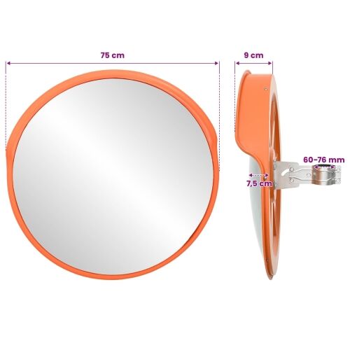 Van镜 za promet Narančasta Ø75 cm Polikarbonat - Narančasta Ø 75 cm Cijena
