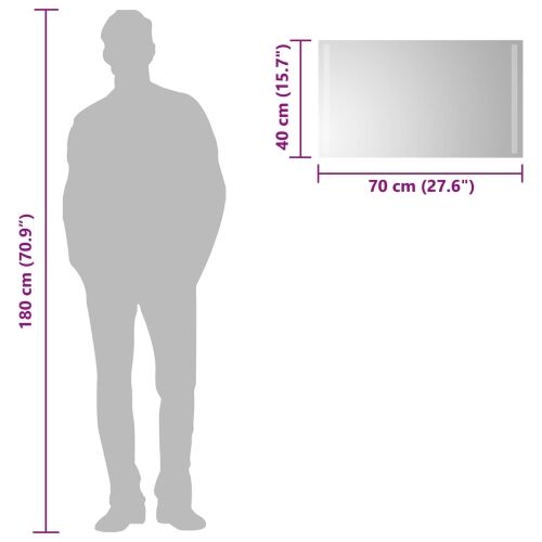 LED kupaonsko ogledalo s ogledalom *Transparent*an 70 x 40 cm - 70 x 40 cm Cijena