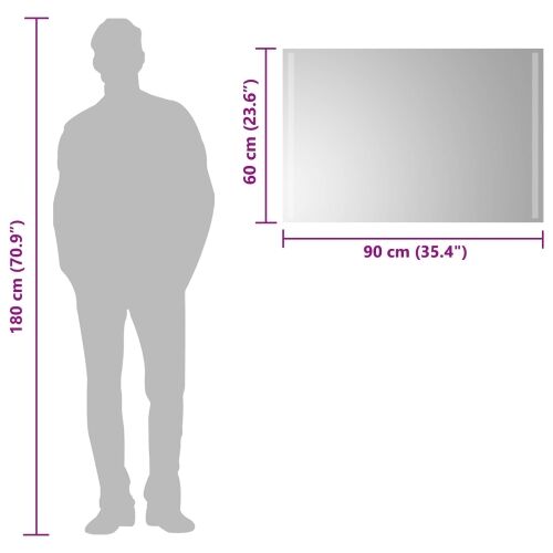 LED kupaonsko ogledalo s ogledalom *Transparent*an 90 x 60 cm - 90 x 60 cm Cijena