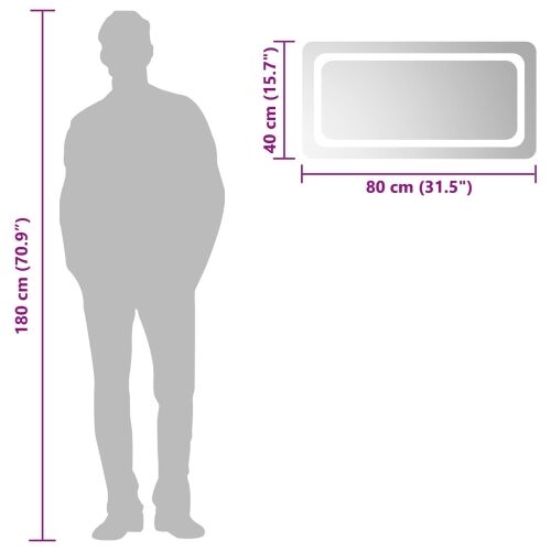 LED kupaonsko ogledalo s ogledalom *Transparent*an 80 x 40 cm - 80 x 40 cm Cijena