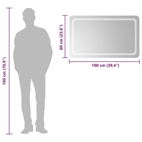LED kupaonsko ogledalo s ogledalom *Transparent*an 100 x 60 cm - 100 x 60 cm Cijena