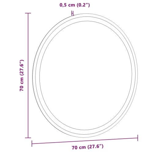 LED kupaonsko ogledalo s ogledalom *Transparent*an Ø 70 cm - 70 x 70 cm Cijena