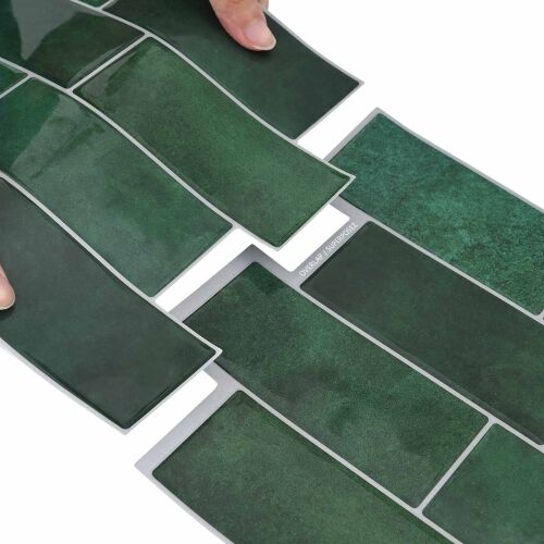 Subway pločica 10 kom. Tamnozelena 29 x 21 cm Poliuretan i PET - Tamnozelena 10 Cijena