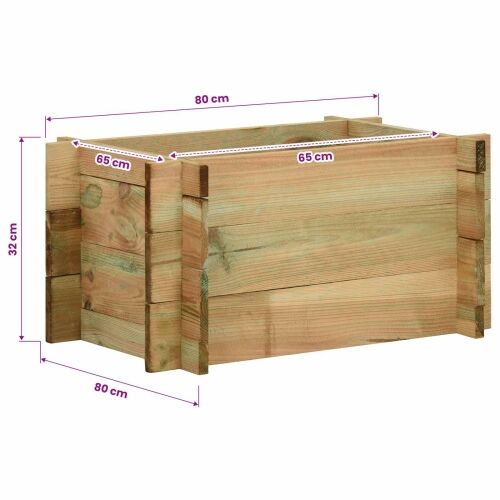 Podignuti vrt za povrće Zelena 80 x 80 x 32 cm Masivna borovina - 80 x 80 x 32 cm Cijena
