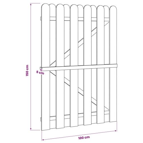 Dvorišna vrata - Vrtna vrata 100 x 150 cm Masivna borovina Zelena - 100 x 150 cm Ravna vrh Cijena