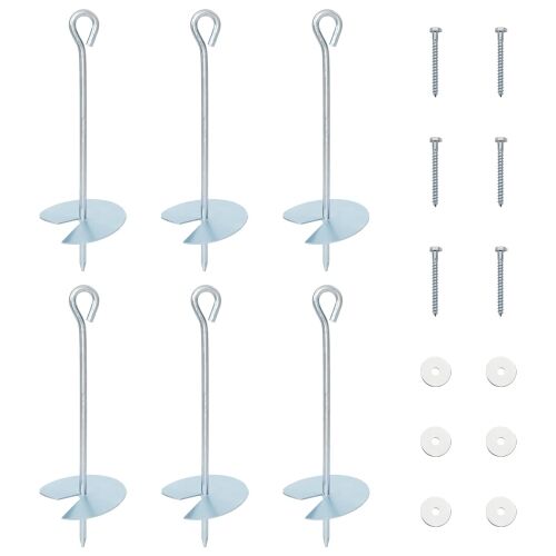 Zemaljska sidra 6 kom. Ø10 x 30 cm Galvanizirani metal Srebrna - 6 30 cm Cijena