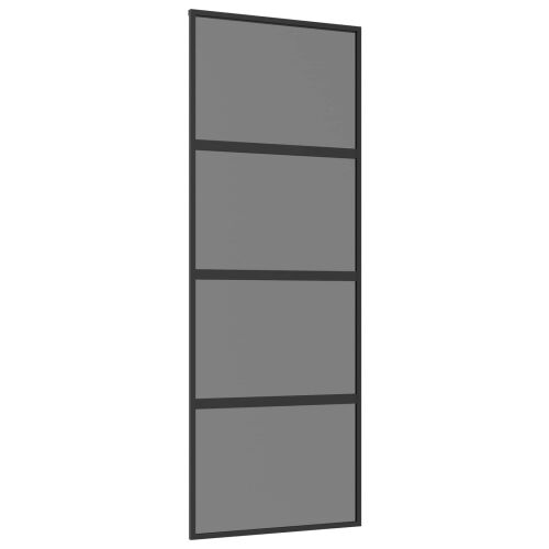 Klizna vrata 76 x 205 cm Kaljeno Staklo i Aluminij - Crna 76 x 205 cm Tamno prozirno Cijena