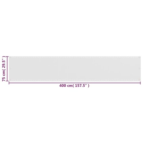 Balkonska Zaštita HDPE 75x400 cm Bijela - Bijela 75 x 400 cm 1 Bijela Cijena