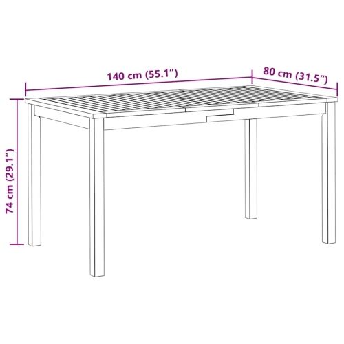 Vrtni stol 140 x 80 x 74 cm od masivnog bagremovog drva - 140 x 80 x 74 cm 1 140 x 80 x 74 cm Cijena
