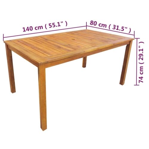 Vrtna garnitura - 5-dijelni vrtni blagovaonski set bagremovo drvo - Dužina stola 140 cm 4 4 Dužina stola 140 cm Cijena