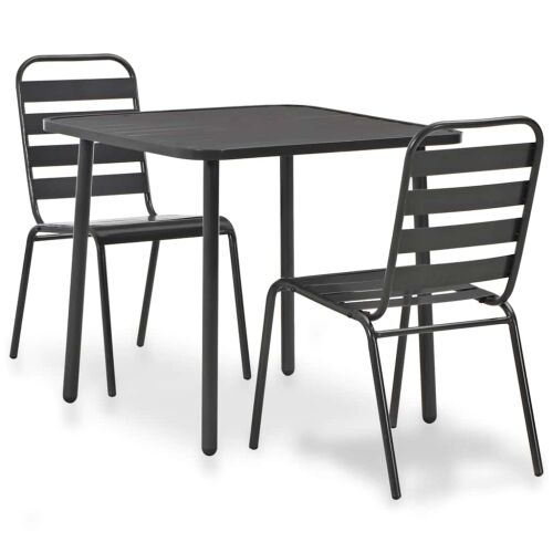 3-dijelni bistro set čelični tamno sivi - 2 2 Cijena