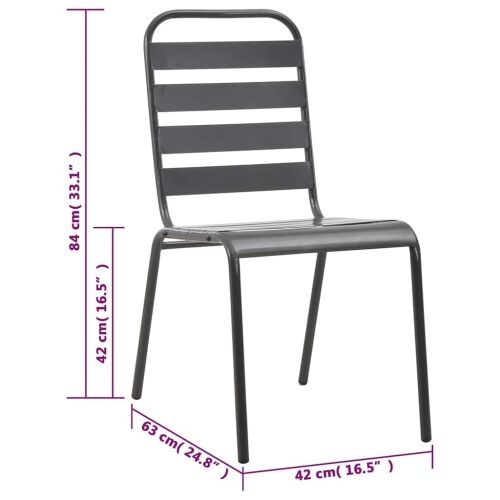 3-dijelni bistro set čelični tamno sivi - 2 2 Cijena