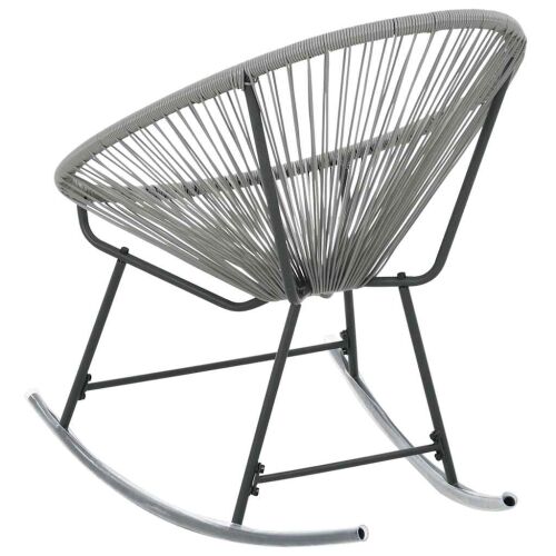 Vanjska okrugla stolica za ljuljanje od poliratana siva - Siva 1 Siva Cijena