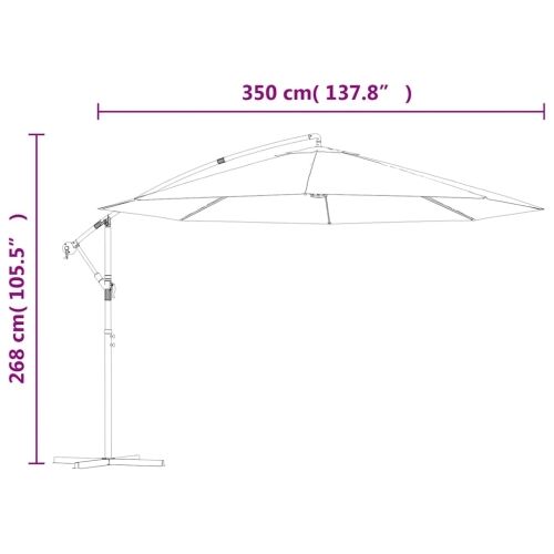 Konzolni vrtni suncobran s aluminijskim stupom 350 cm smeđesivi - Sivo-smeđa 1 Sivo-smeđa Cijena