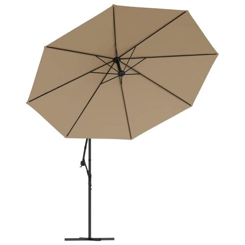 Konzolni vrtni suncobran LED s metalnim stupom 350 cm smeđesivi - Sivo-smeđa 350 cm 1 Sivo-smeđa Cijena