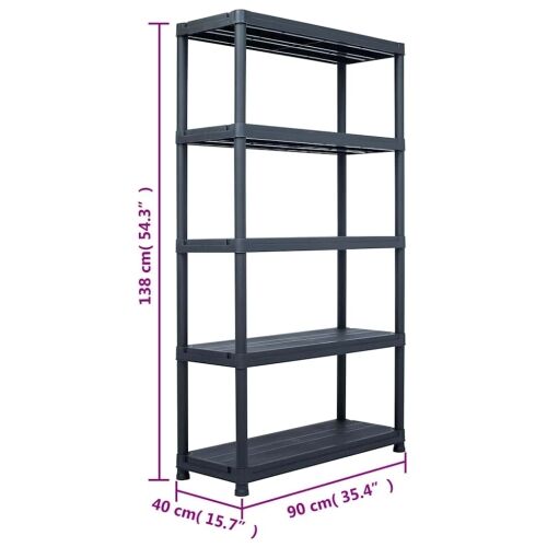 Stalak za pohranu crni 220 kg 90 x 40 x 138 cm plastični - 90 x 40 x 138 cm 1 1 90 x 40 x 138 cm Cijena